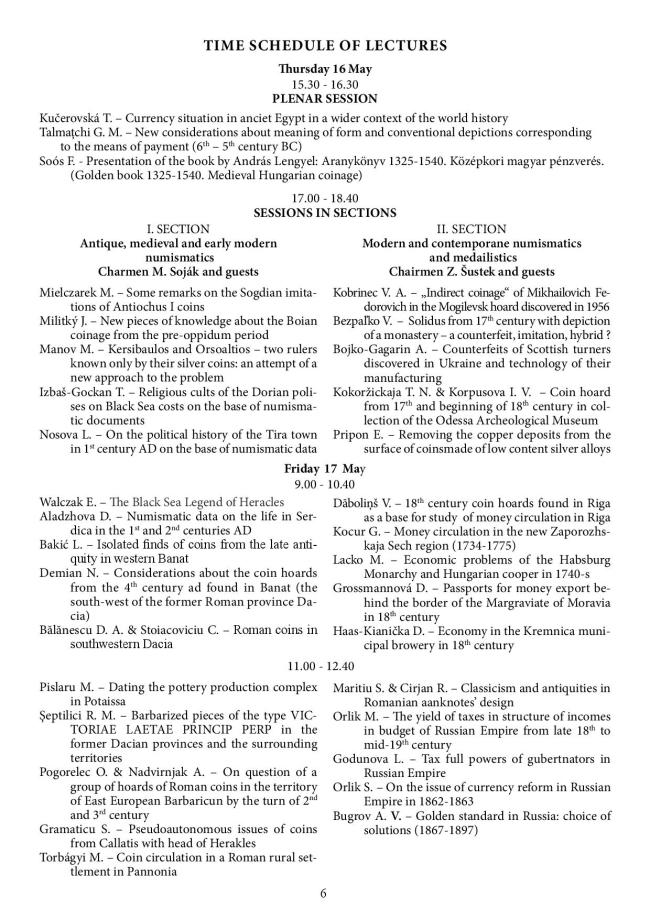 Invitation to International NUMISMATIC SYMPOSIUM Money, Economy and society 006